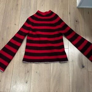 Anthropologie Maeve Mockneck Striped Sweater